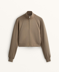 Oysho Толстовка с высоким воротником, мокко