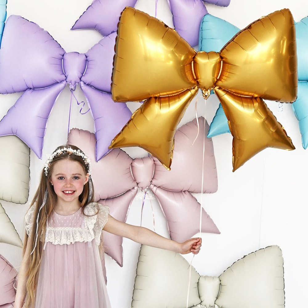 Фольгированный шар-фигура «Бант» в золотом цвете, сатин, 99 см