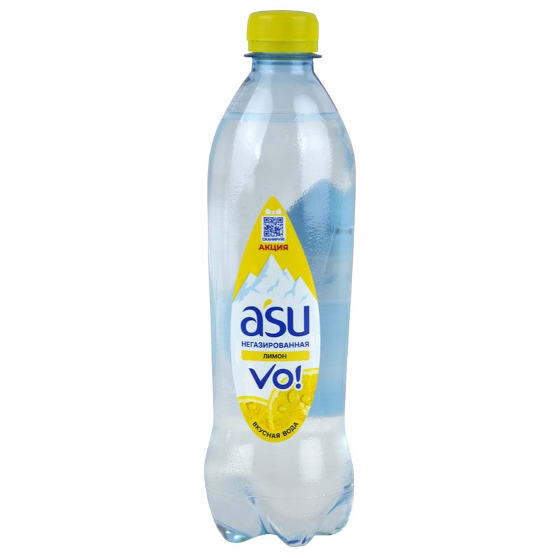 Вода питьевая ASU со вкусом лимона негазированная 0,5 мл/бут 24 бут/упак
