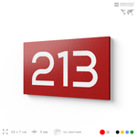 Номер на дверь 213, табличка на дверь для офиса, квартиры, кабинета, аудитории, склада, красная 120х70 мм, Айдентика Технолоджи