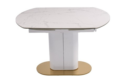 Стол обеденный Ist Casa раскладной Атриум-2, 120(30+30)х90х77 см, белая керамика