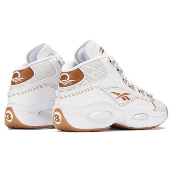 Reebok Question Винтажные баскетбольные кроссовки MID Топ Белый-коричневый Унисекс