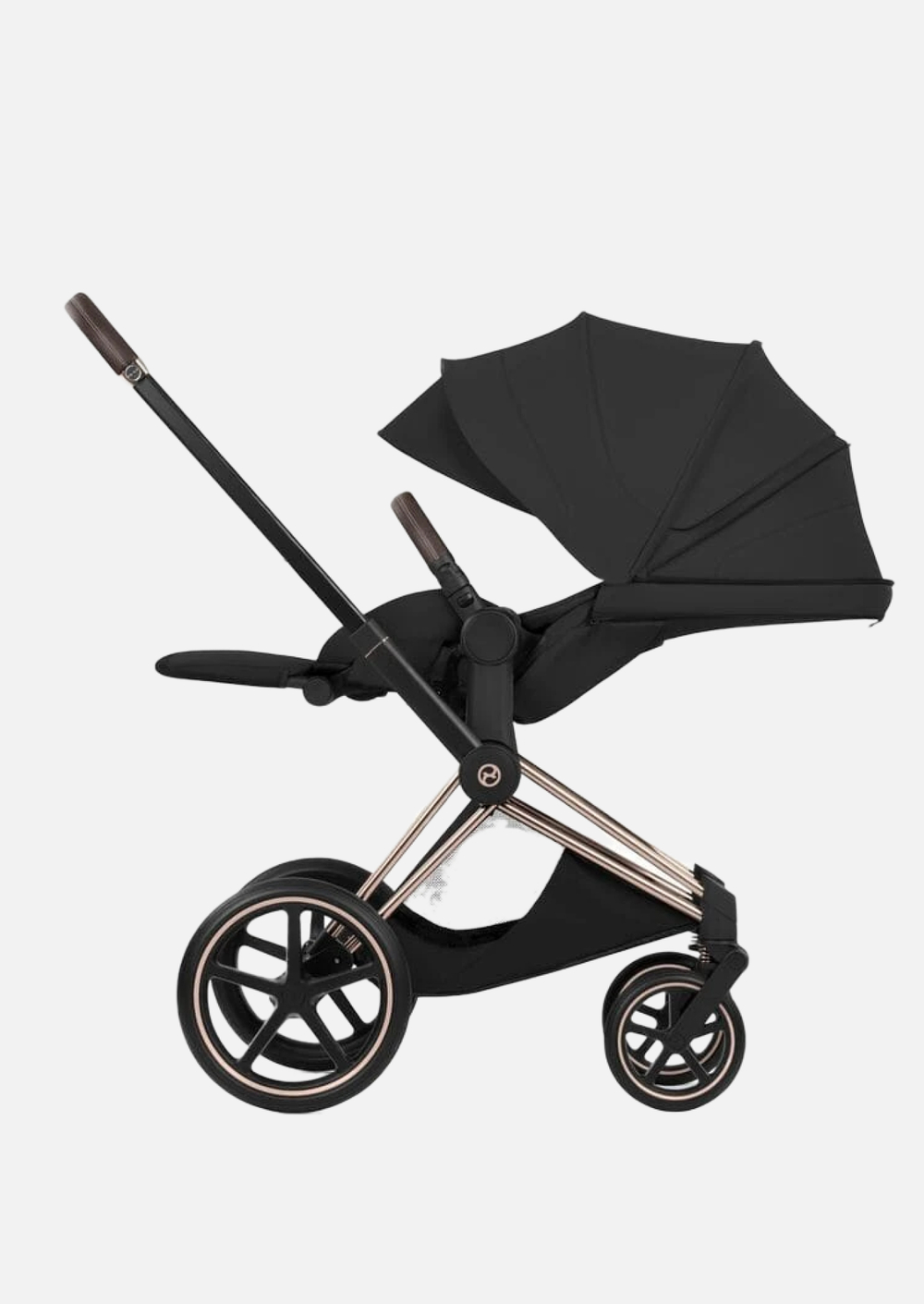 Cybex Priam 5 Style, в цвете Sepia Black (шасси Rose Gold) + автокресло Cybex Cloud G3