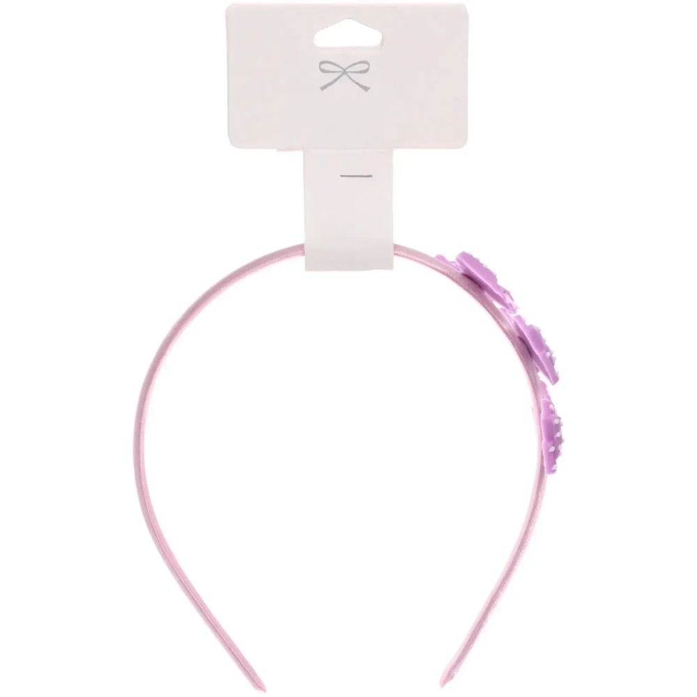 Ободок для волос детский «БАМБИ БУМ», Бантики, цвет розовый, лавандовый и голубой, 3см