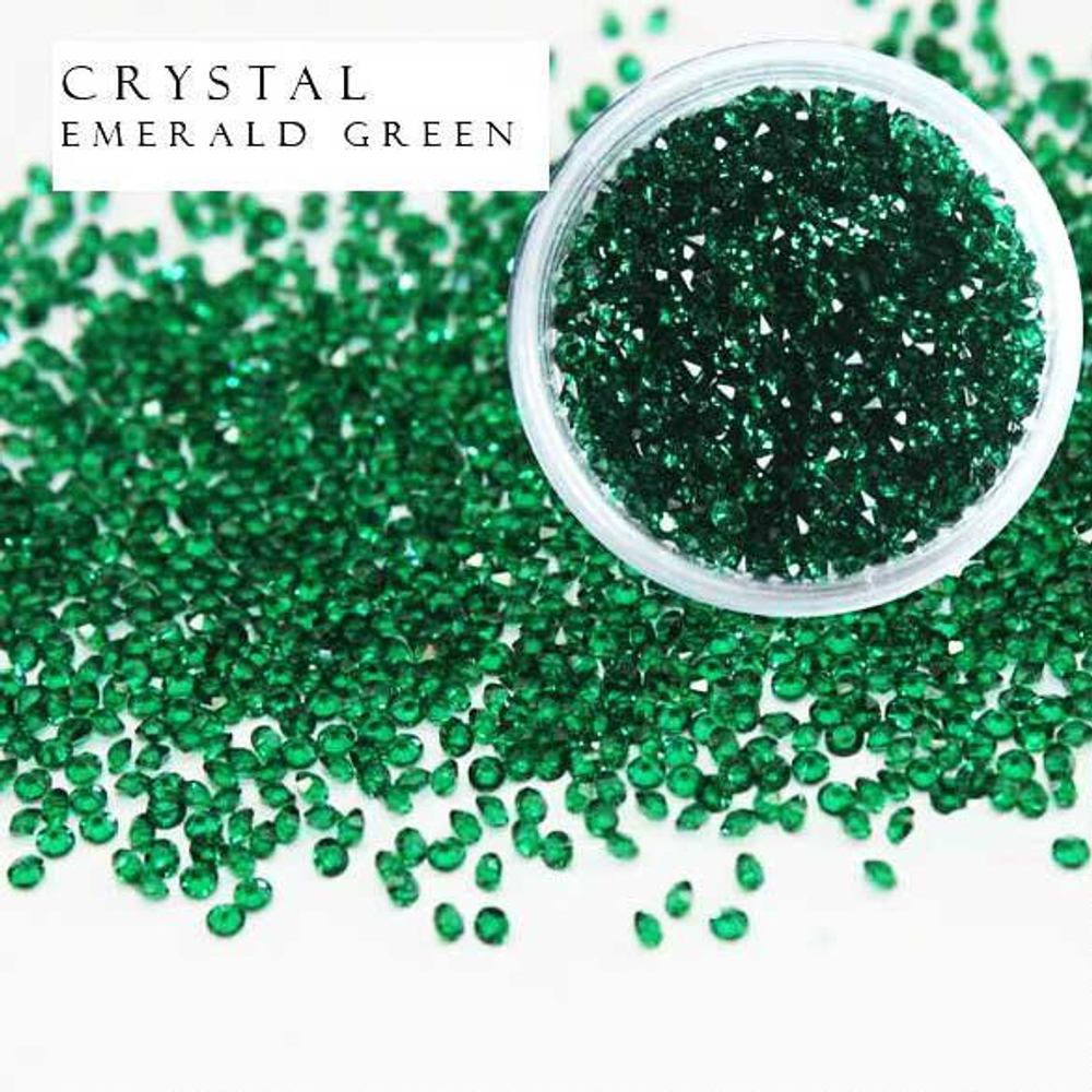 Zoo nail Хрустальная крошка зеленая №1028, 1000 шт