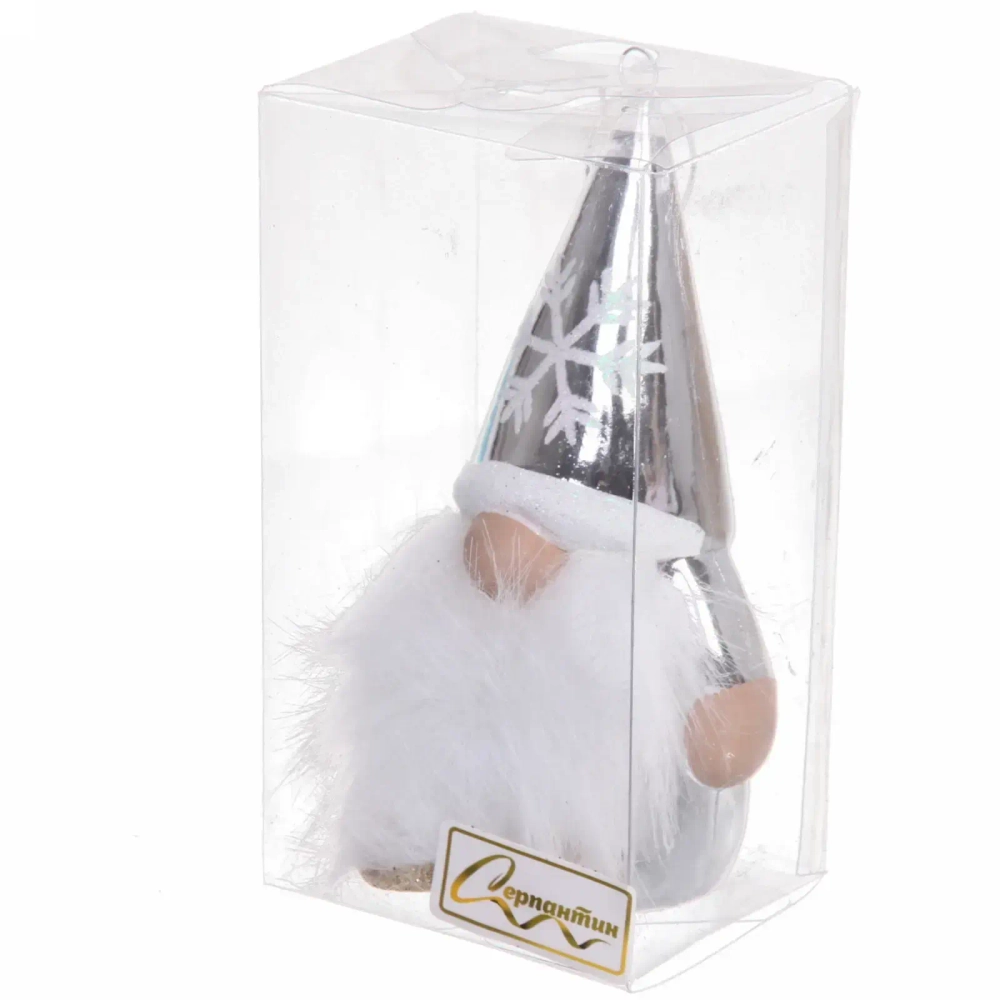 Ёлочная игрушка «Весёлый лесовичок» 6,5*5,5*13 см, серебро