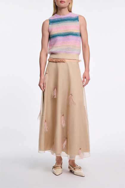 Dorothee Schumacher Юбка из шелка с деталями из перьев