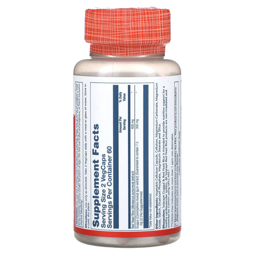 Solaray, Гуггул и красный рис с дрожжами, 120 вегетарианских капсул