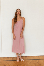 Платье-комбинация с разрезом для беременных и кормящих, Розовый