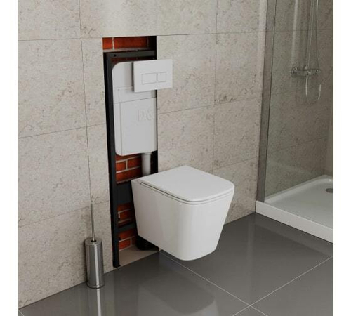 Инсталяция рамная скрытого монтажа + унитаз + кнопка D&K