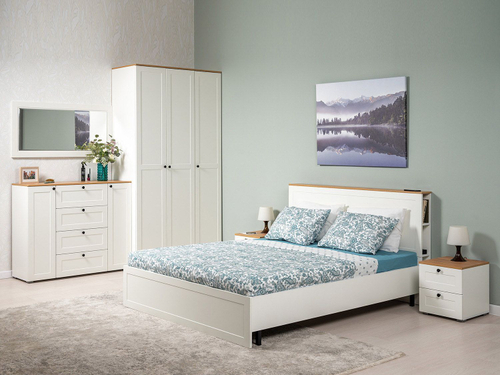 Остин Спальня 1 белый/дуб золотой