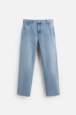 ZARA ДЖИНСЫ STRAIGHT ДЛИНОЙ ДО ЩИКОЛОТКИ, ВЫЦВЕТШИЙ СИНИЙ