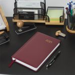 Ежедневник датированный 2025 А5 138x213 мм BRAUBERG "Select", балакрон, бордовый, 115810