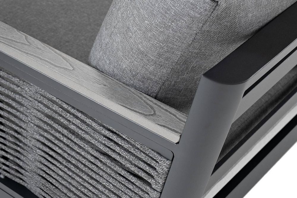 "Париж" угловой модульный диван, каркас из алюминия, цвет серый