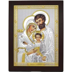 Святое Семейство. Икона в серебре.
