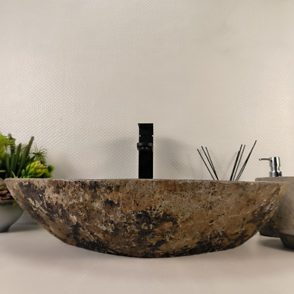 Каменная раковина из речного камня RS-05153 (61*38*14) 0858 из натурального камня