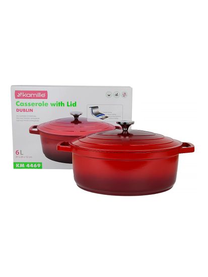 Кастрюля-утятница 6 л. Kamille KM 4469 серия DUBLIN из литого алюминия с антипригарным покрытием