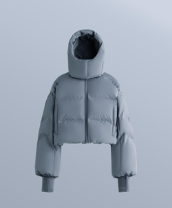 Oysho Легкий водонепроницаемый короткий пуховик Minardi Piume SKI, серо-голубой