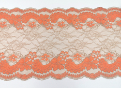 Эластичное кружево, 22,5см, кофе с молоком/коралл см, (Арт: EK-2184), м