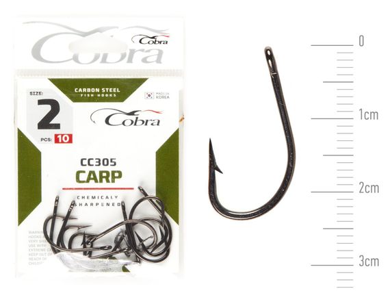 Крючки Cobra CARP CC305  №2, 10 шт.