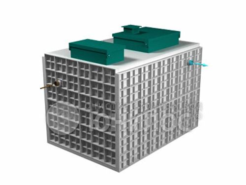 Станция биологической очистки Юнилос Астра 50/ 10000 л. в сутки / до 50 чел. / самотечный сброс / компрессорная аэрация (3000x2160x2445см;900кг;) - арт.560549