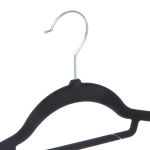 Плечики нескользящие с бархатным покрытием 5шт «ИДЕЯДОМА», цвет чёрный, 44*22см (Селфи)✦