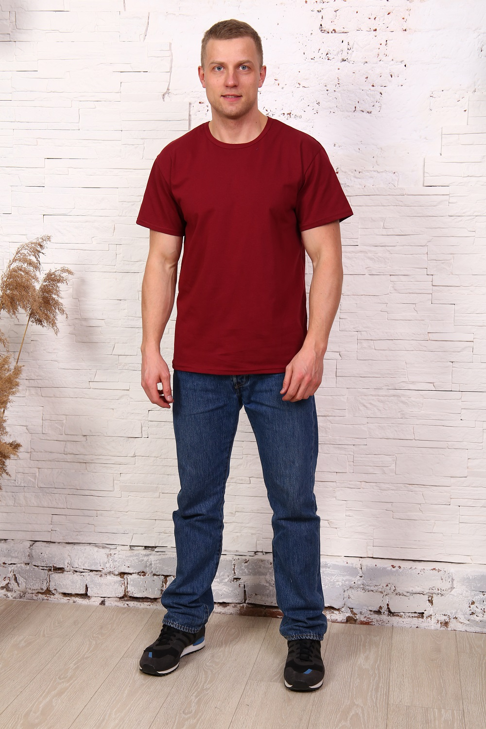 1113 Футболка мужская однотонная