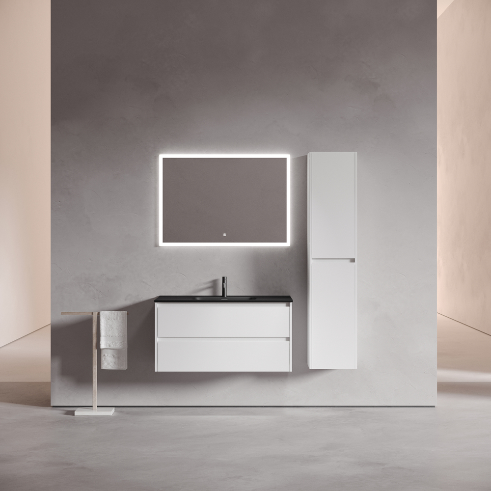 Тумба подвесная под раковину Sancos Libra, белый глянец 990х450х500 мм