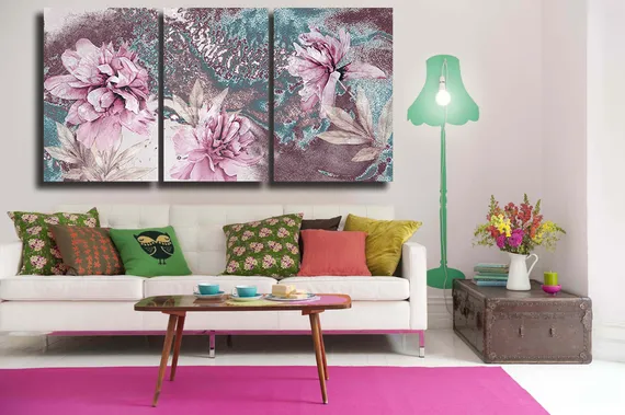 Модульная картина "Розовый пион"