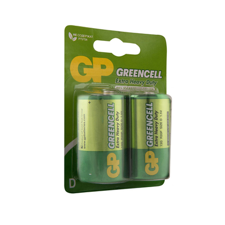 Батарейка GP Greencell 13G-2CR2, тип D, 2 шт