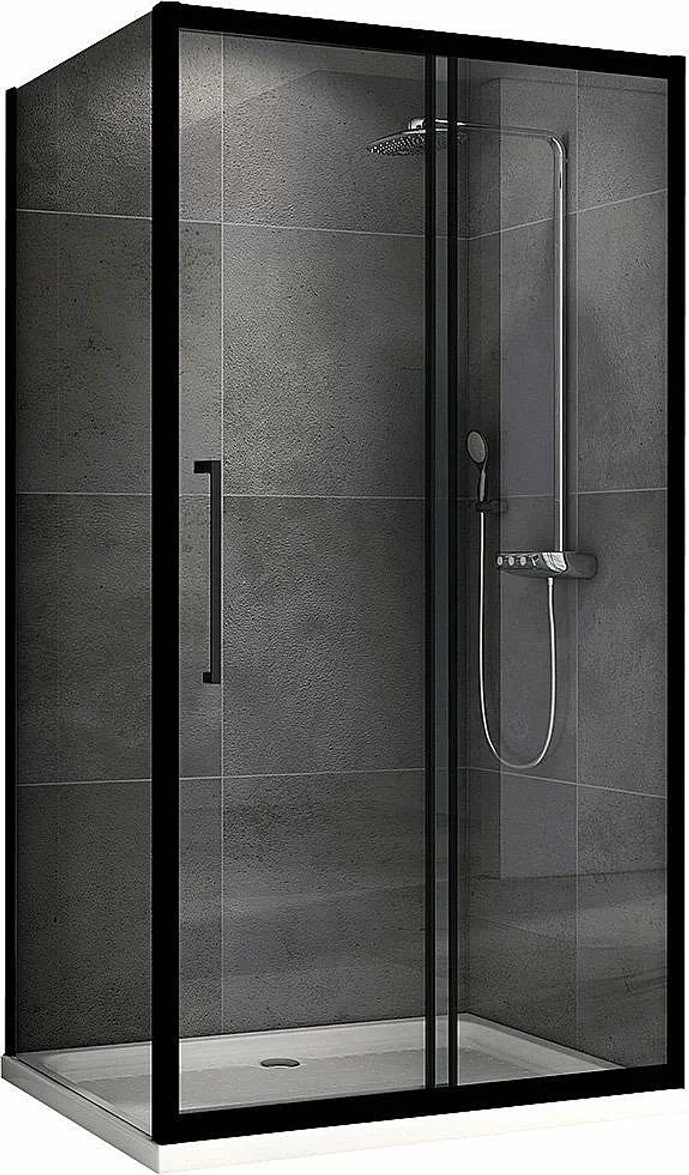 Душевой уголок ABBER Schwarzer Diamant AG30150BH-S85B 150x85 стекло прозрачное/профиль черный