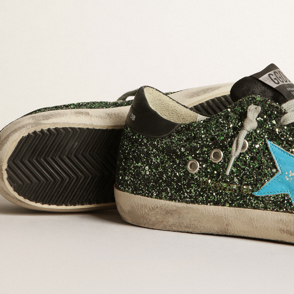 Кеды Golden Goose Superstar sneakers with glitter upper