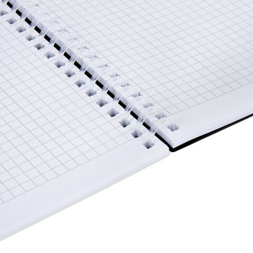 Тетрадь обложка пластик, А4 80 л., гребень мягкий (силиконовый), клетка, BRAUBERG, бежевая, 405354