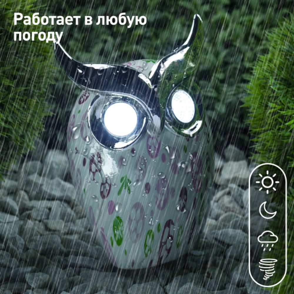 ERAFYH01-05 ЭРА Садовый светильник Филин на солнечной батарее, полистоун, 16 см | Садовые декоративные светильники