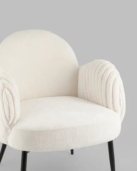 Кресло Wave Stripes, белое букле