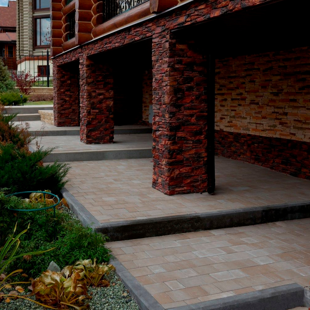 Тротуарная плитка СТАРЫЙ ГОРОД - Искусственный камень Степняк, комплект из 3 видов плит