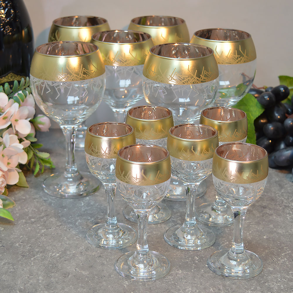 Набор 12 предметов (6 бокалов, 6 рюмок) "Матрица"