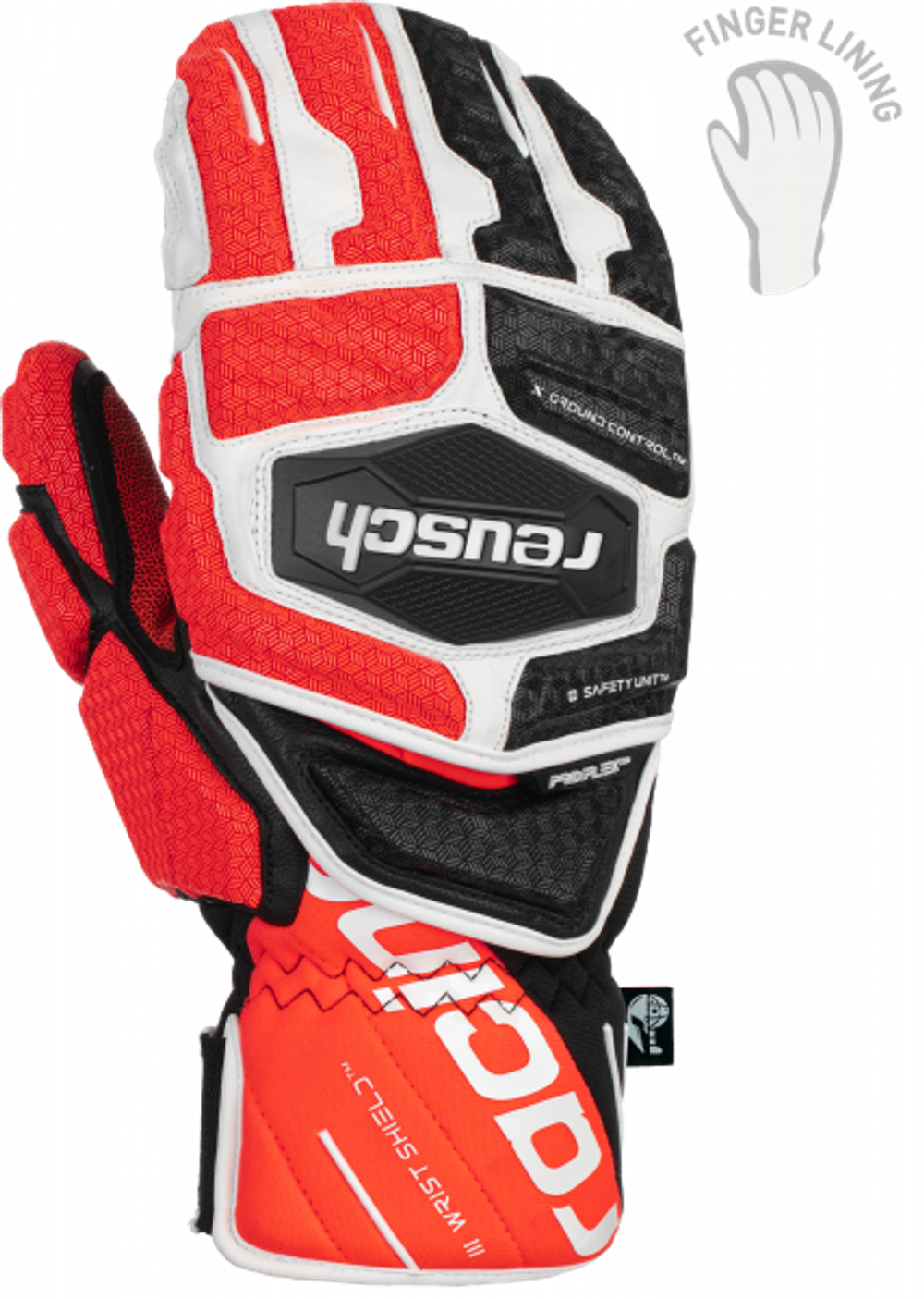 REUSCH варежки горнолыжные 6011411_7810 Worldcup Warrior GS Mitten Black/White/Fluo Red