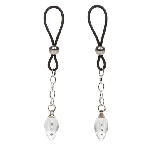 Подвески на соски с прозрачными капельками California Exotic Novelties Non-Piercing Nipple Jewelry Crystal Teardrop SE-2615-15-2