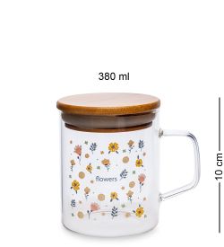 GS- 48/4 Кружка с крышкой «Цветочная фантазия» 380мл