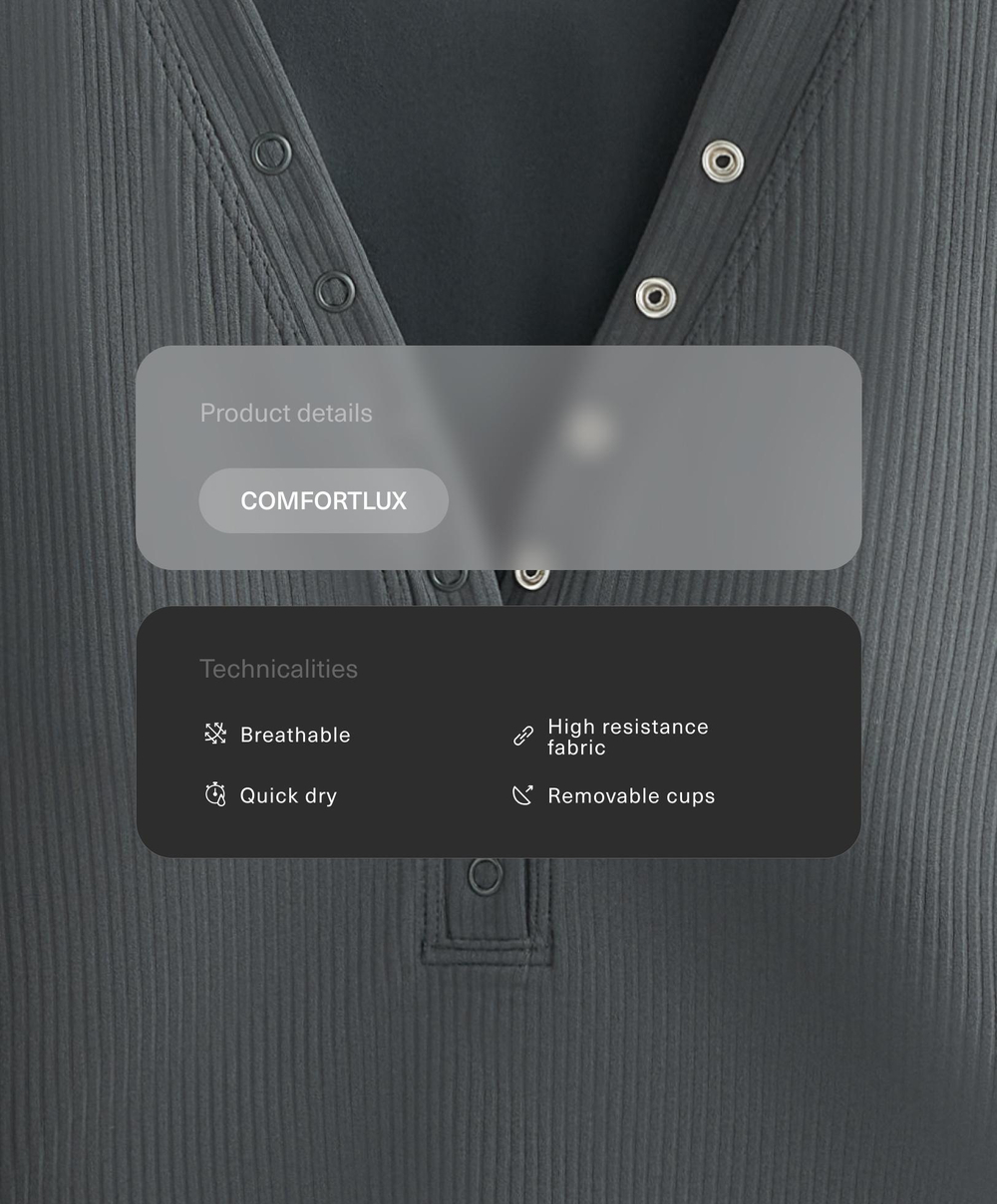 Oysho Лонгслив Comfortlux в рубчик, антрацитово-серый