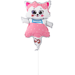 Шар Фольгированный Кошка танцующая (Белый)