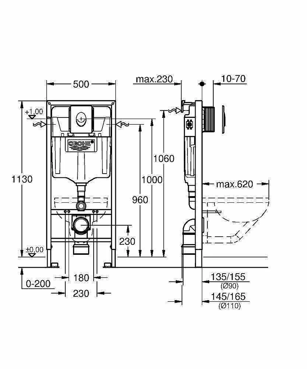 Инсталляция для унитаза Grohe Rapid SL 38750001