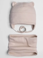 Шапка детская осенняя на завязках и снуд