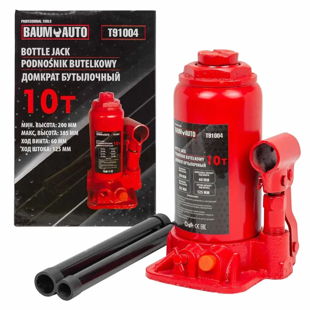 Домкрат бутылочный 10т Baum Auto BM-T91004
