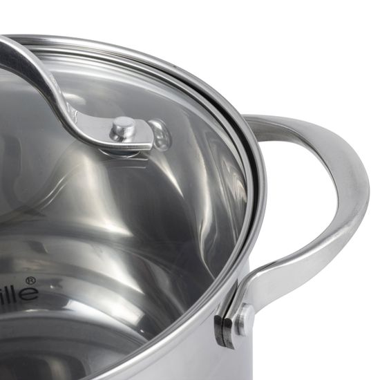 Набор кастрюль 12 предметов Kamille KM-4704S из нержавеющей стали (1,8 л; 2х2,3 л; 2х3,3 л; 5,8 л. 7-слойное дно)