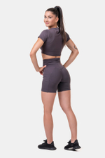 Топ женский Short Sleeve Sporty Crop Top 584 Каштановый