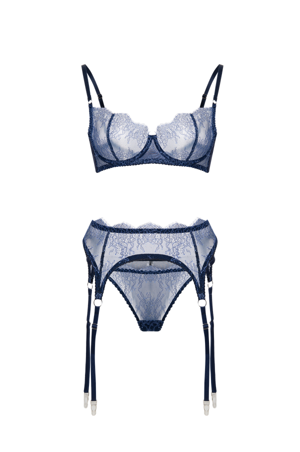 Пояс для чулок Elly синий