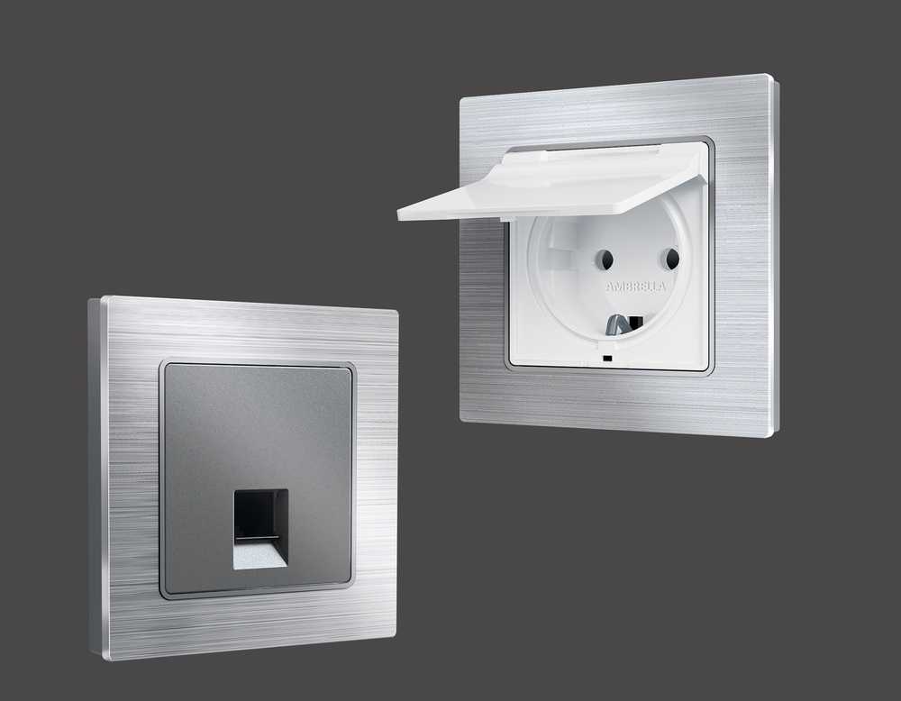 AF550104 Рамка ALFA Platos (Серебро Металл шлифованный) 4-ая