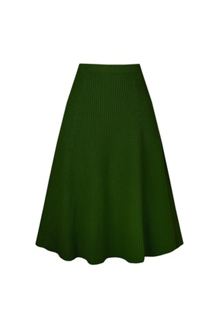 Зелёная шерстяная юбка